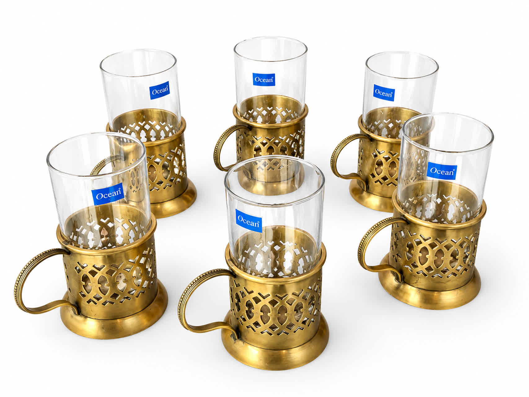 فنجان چایی خوری برنجی تونکس کد9649 بسته 6 عددی