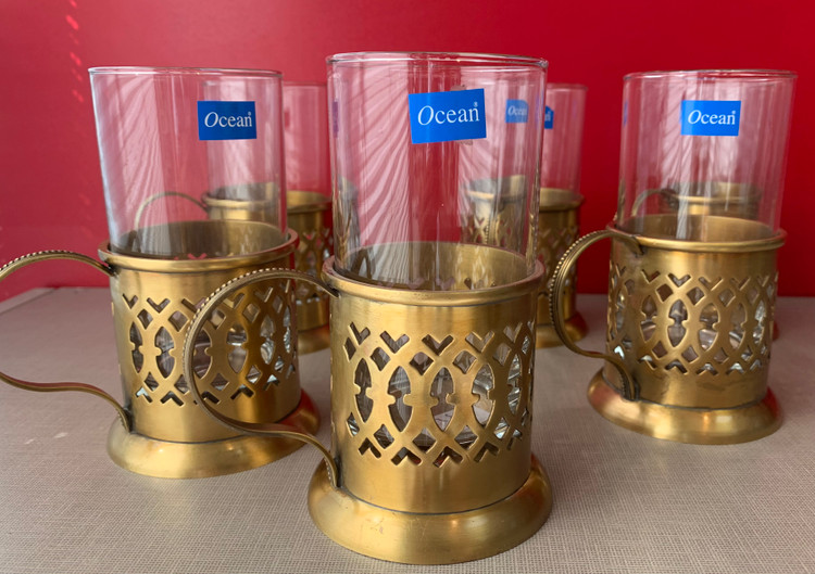فنجان چایی خوری برنجی تونکس کد9649 بسته 6 عددی