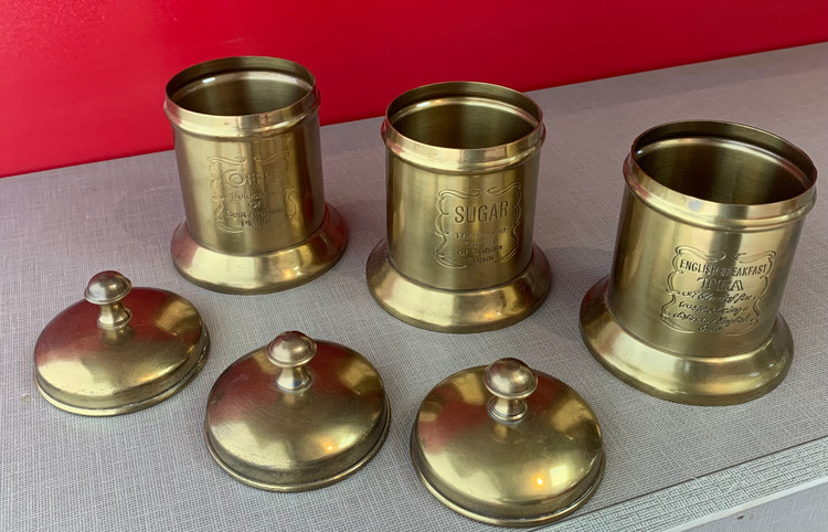 جای قند و شکر و چای برنجی مدل TONX7011 بسته 3 عددی